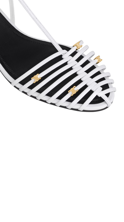 Cage Flat Sandal in White Goat