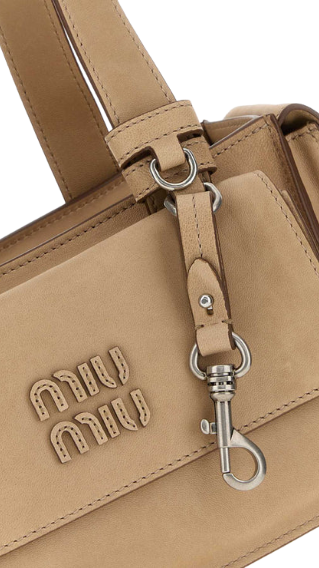 Utilitaire Nappa Leather Shopping Bag in Beige Khaki