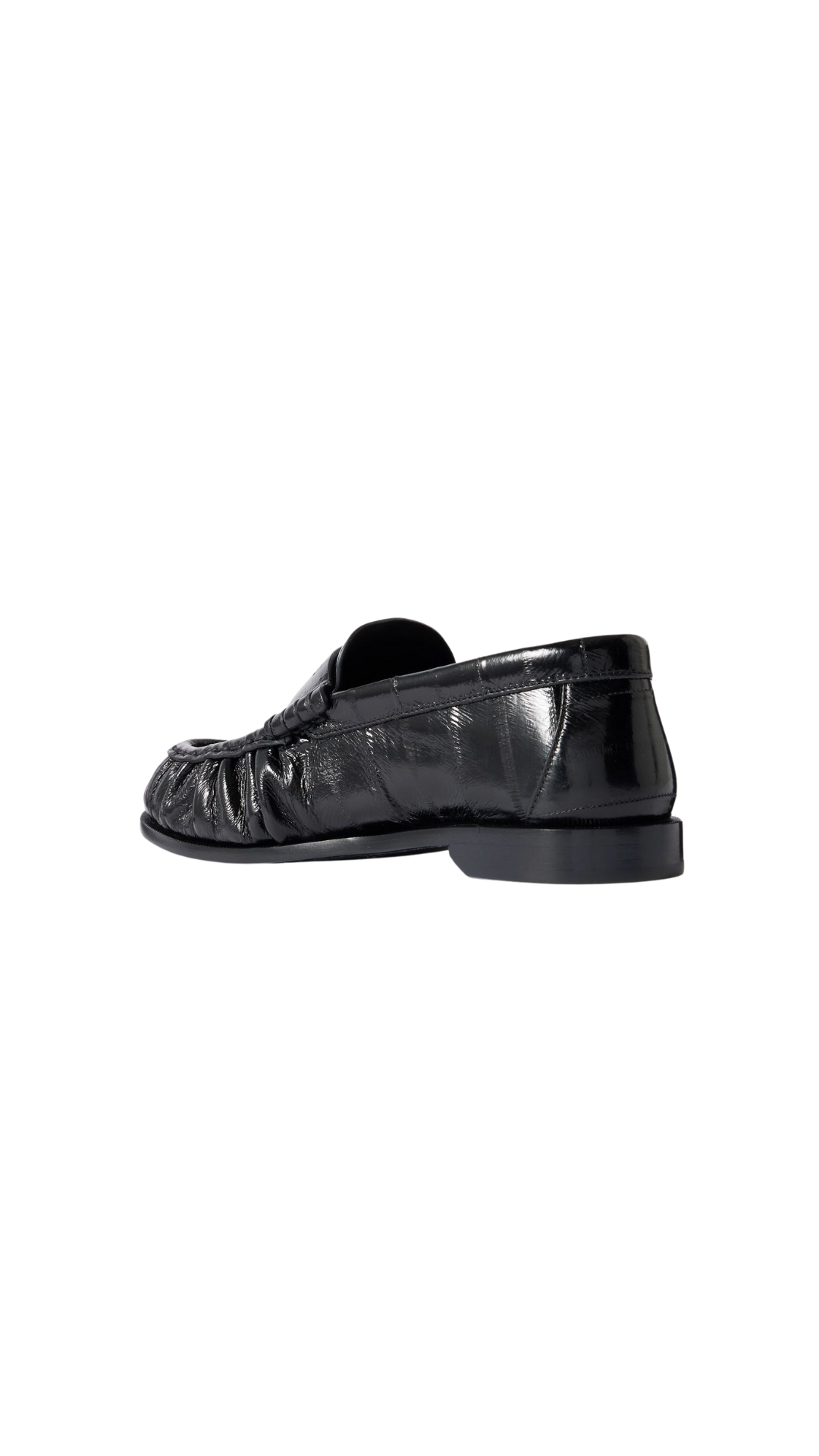 Le Loafer Crinkled-Leather Loafers in Black