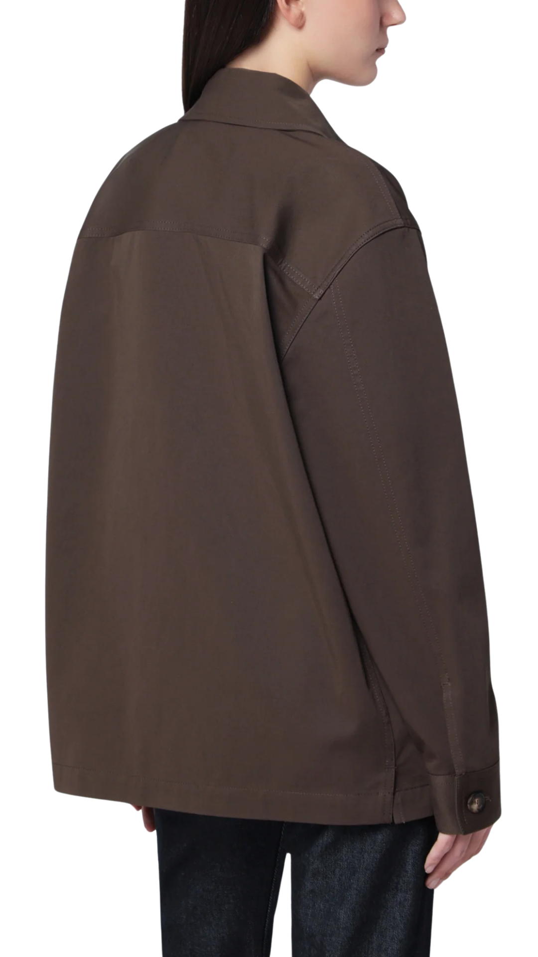 Cassandre Shirt Jacket in Dark Brown