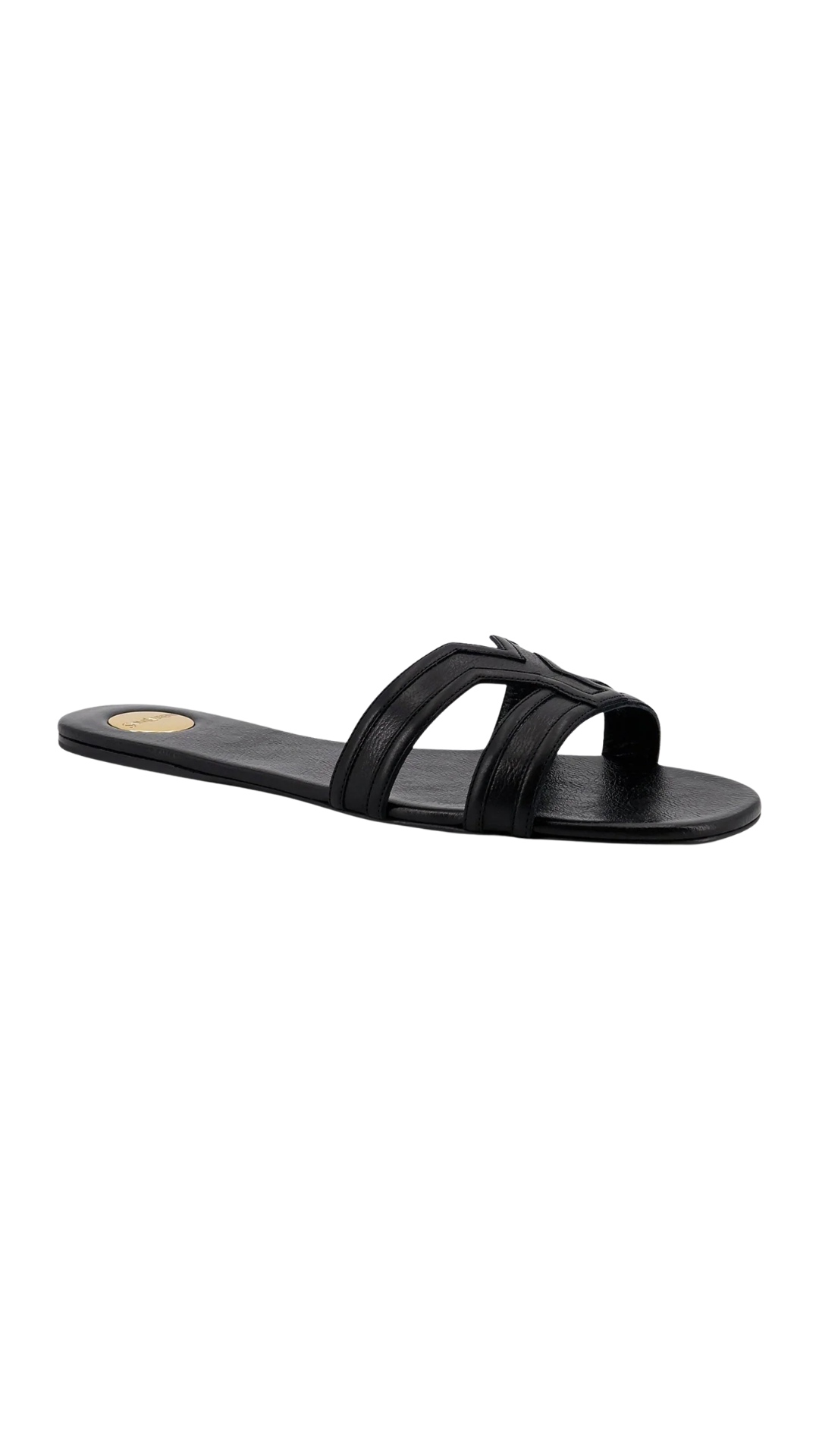 Mabrouka Slides In Black Smooth Leather