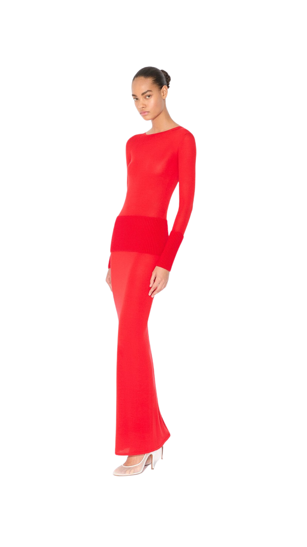 Merino Bodycon Dress in Red