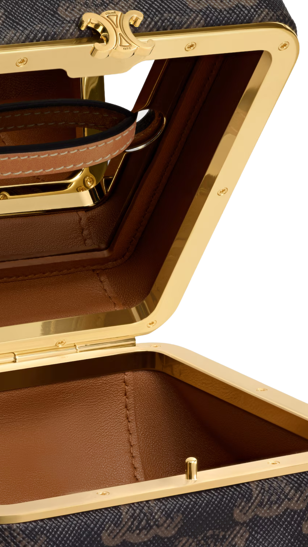 Cube in Triomphe Canvas and Natural Calfskin in Miel