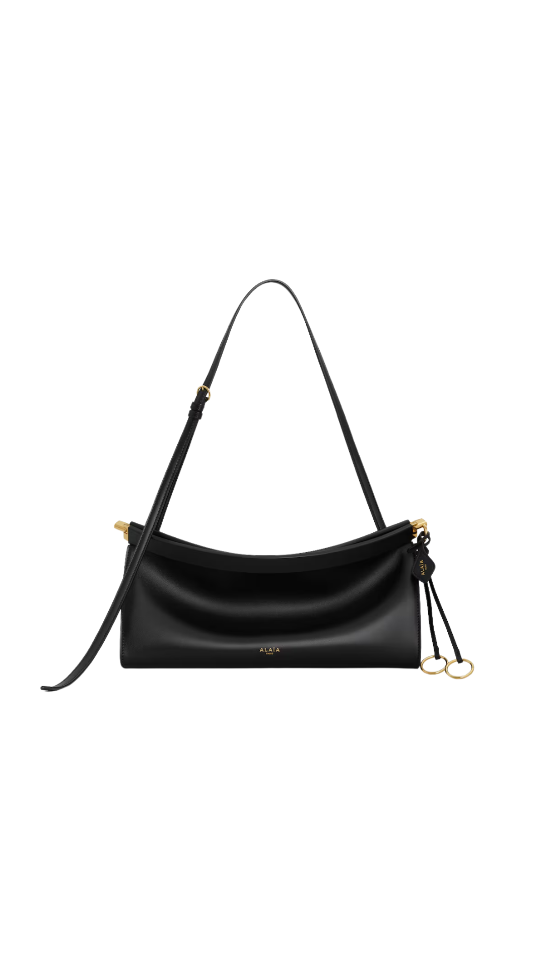 Le Click East West Medium Bag in Leather Black