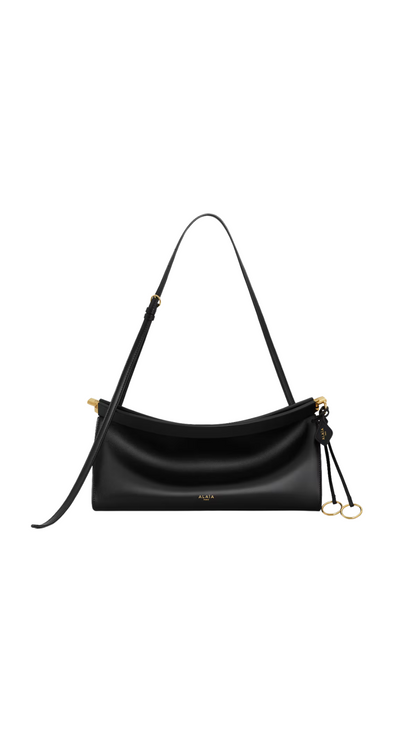 Le Click East West Medium Bag in Leather Black