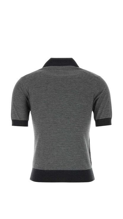Knit Polo Shirt in Steel Gray