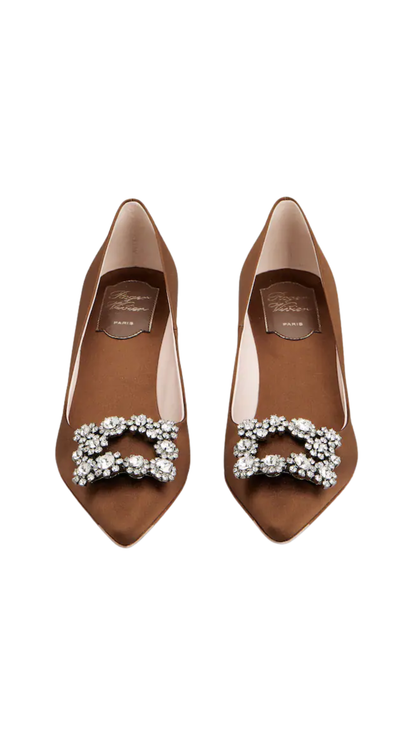 Efflorescence Pumps in Brown Satin