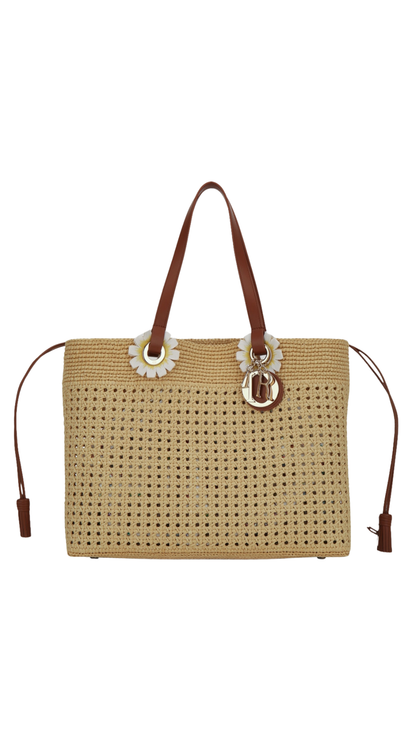 Dioriviera Flowers Tote Tote Bag in Brown Multi