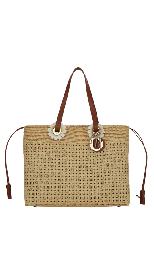 Dioriviera Flowers Tote Tote Bag in Brown Multi