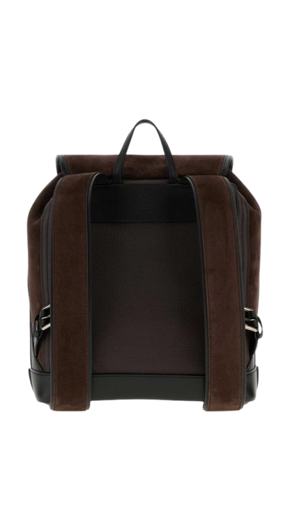 VLogo Suede Backpack in Brown