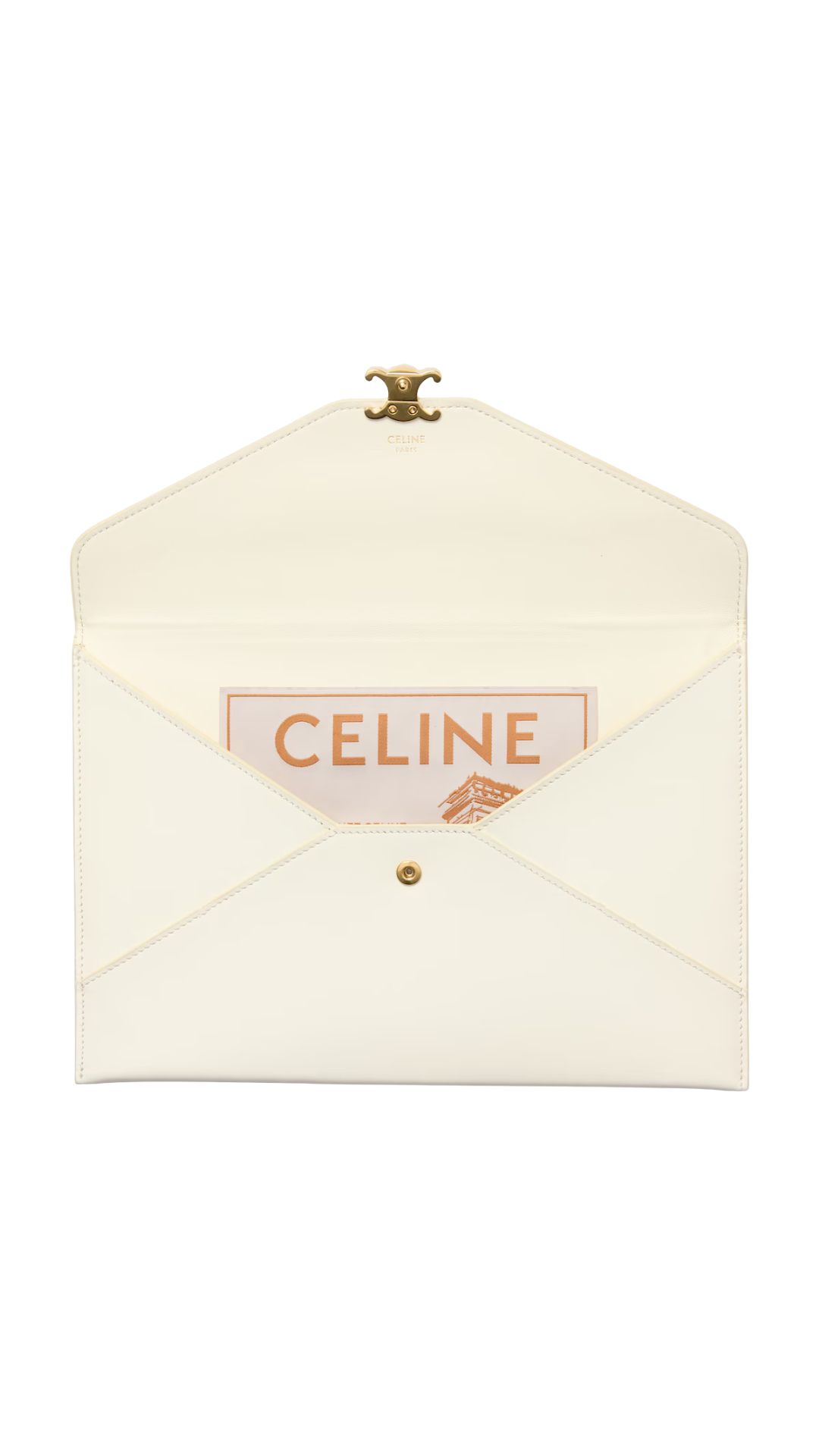 Envelope in White Shiny Calfskin