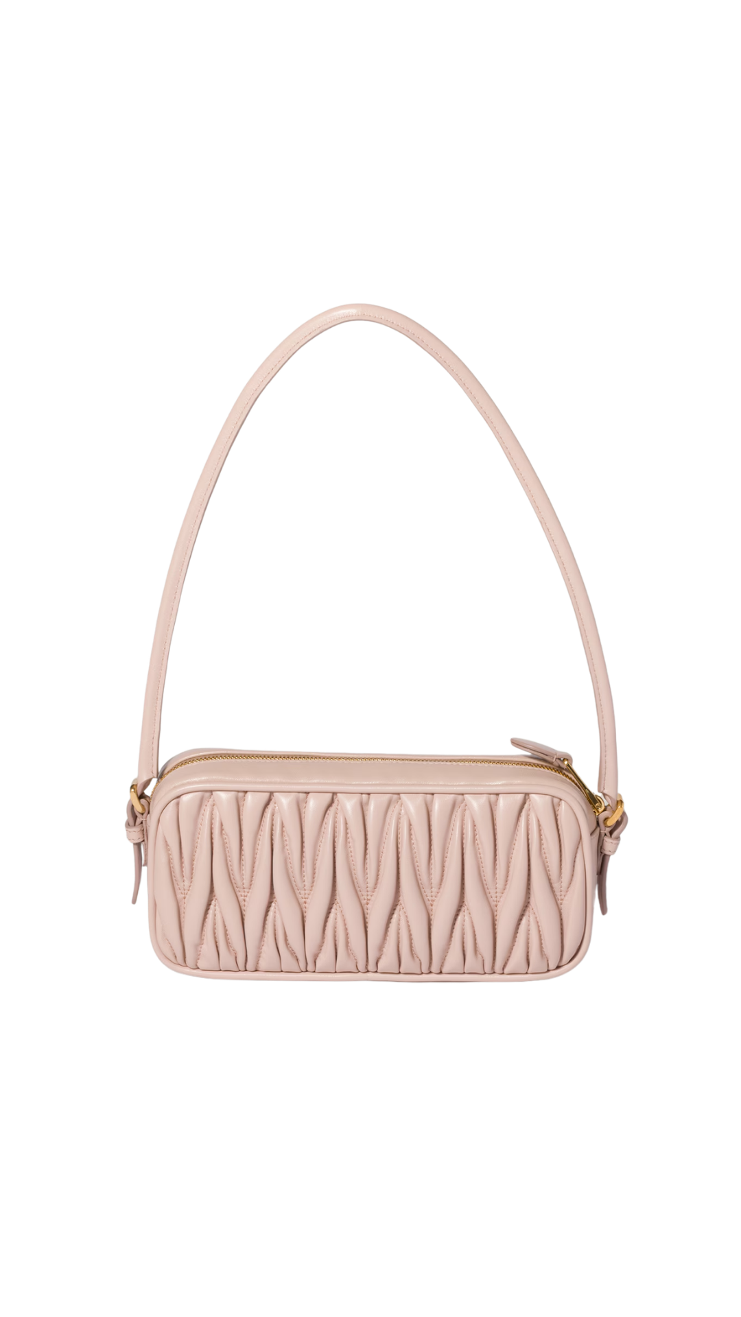 Matelassé Nappa Leather Pouch in Powder Pink