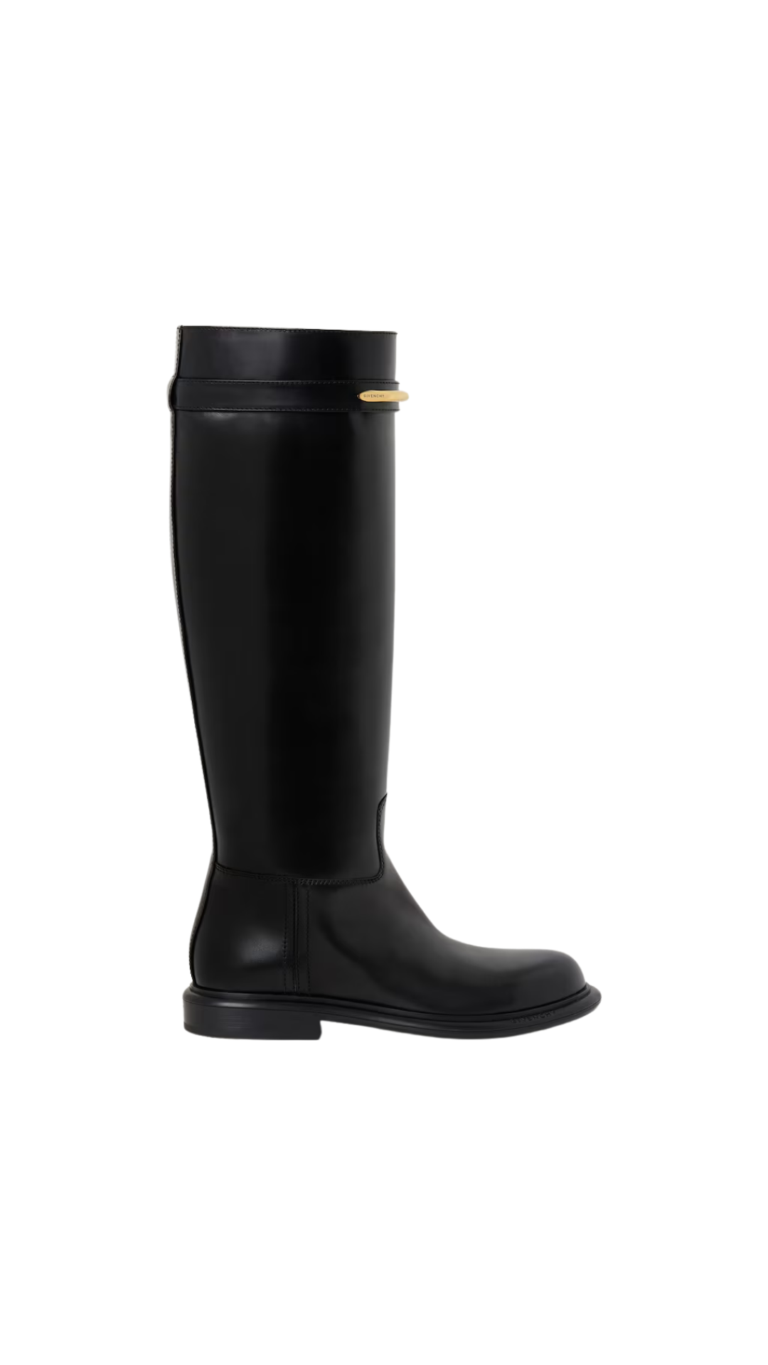 Pinch Flat Boots in Black Leather