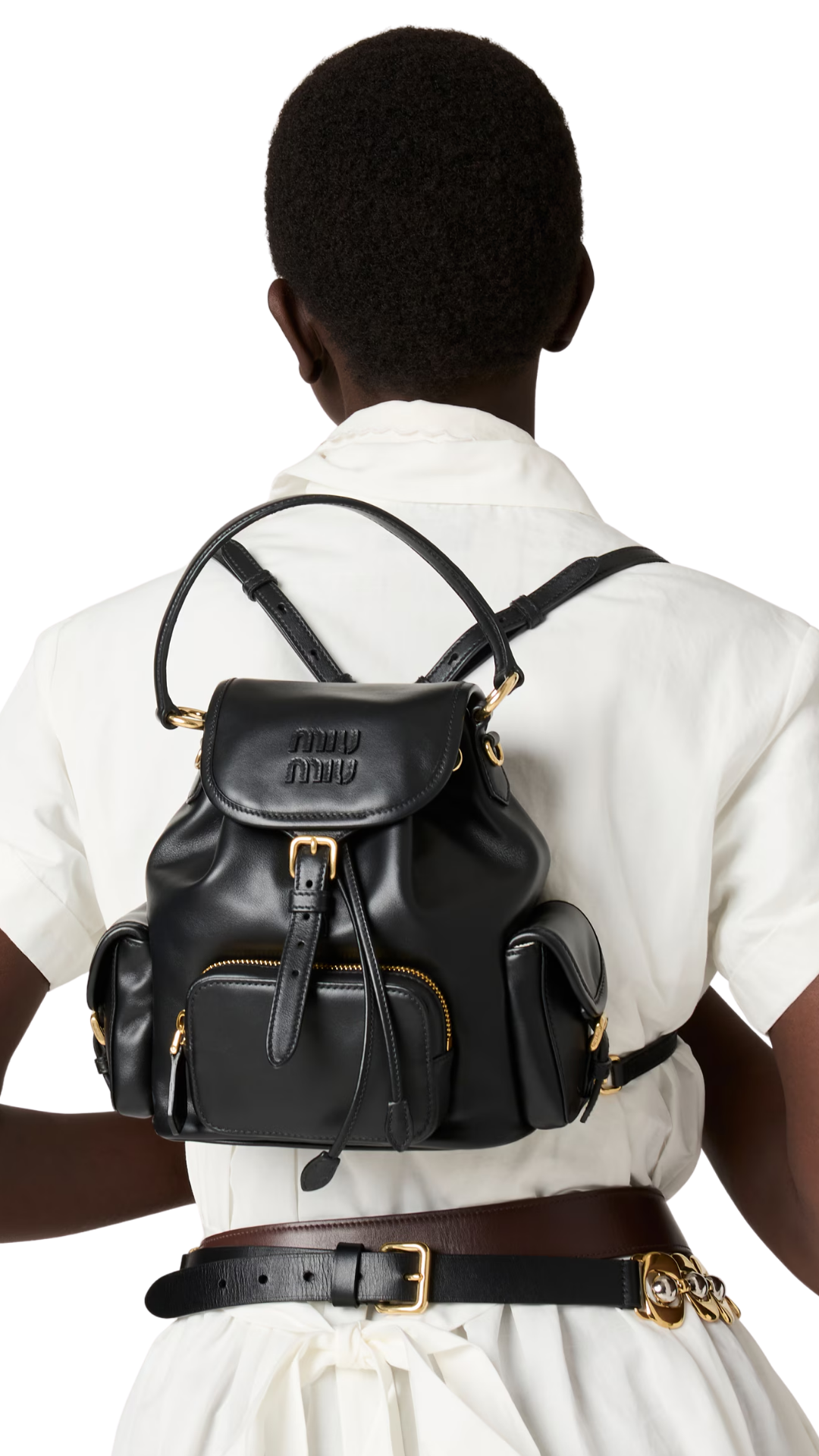 Leather Backpack in Black