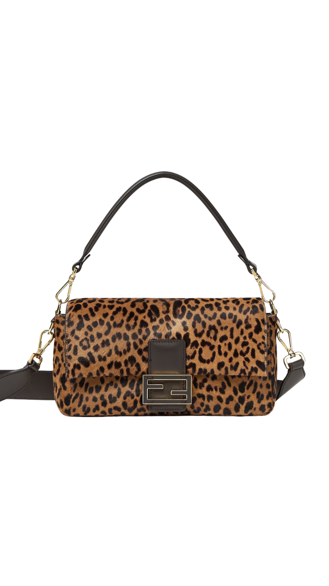 Baguette Printed Cavallino Calfskin Bag in Brown