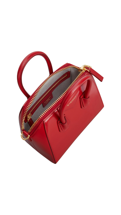 Mini Antigona Bag in Vermillon Box Leather