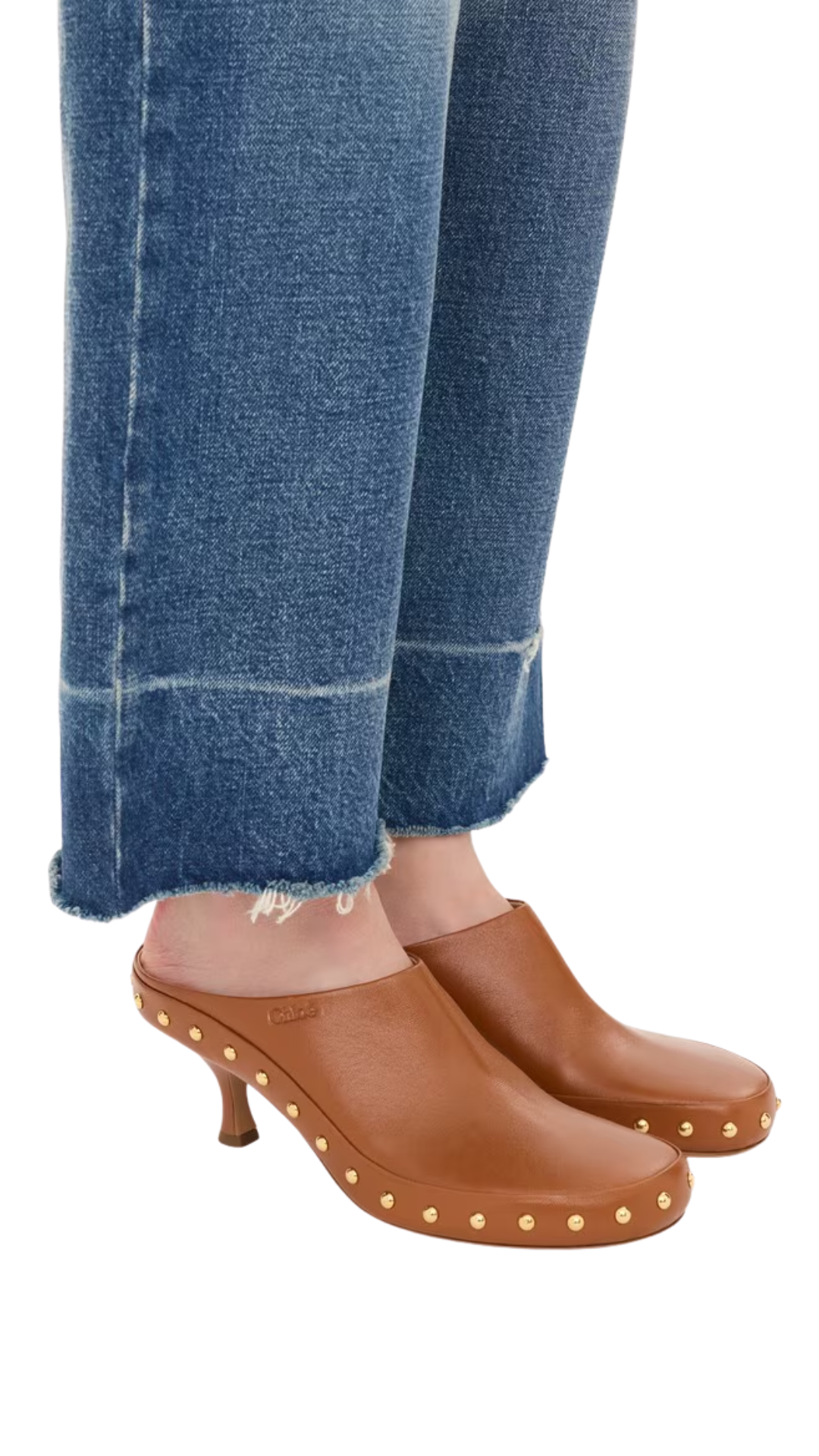 Junie Heeled Mule in Ginger Brown