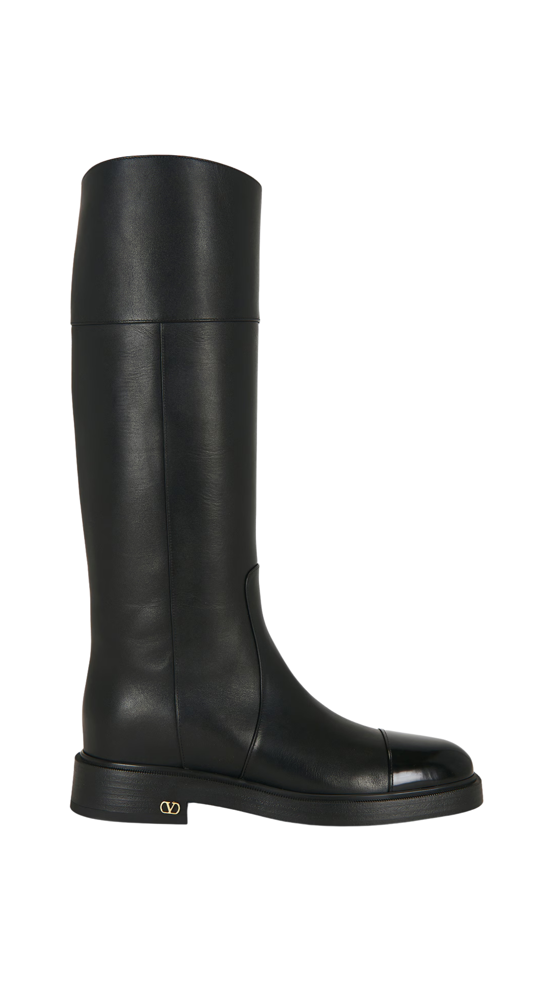 Boot Leather Knee-High Boots in Black