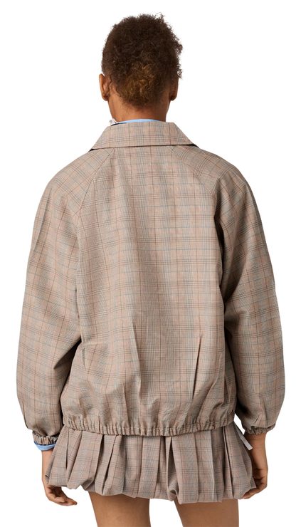 Prince of Wales Checked Blouson Jacket in Tobacco