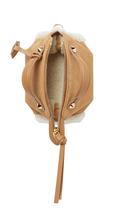 By The Way Soft Mini in Camel-Colored Shearling