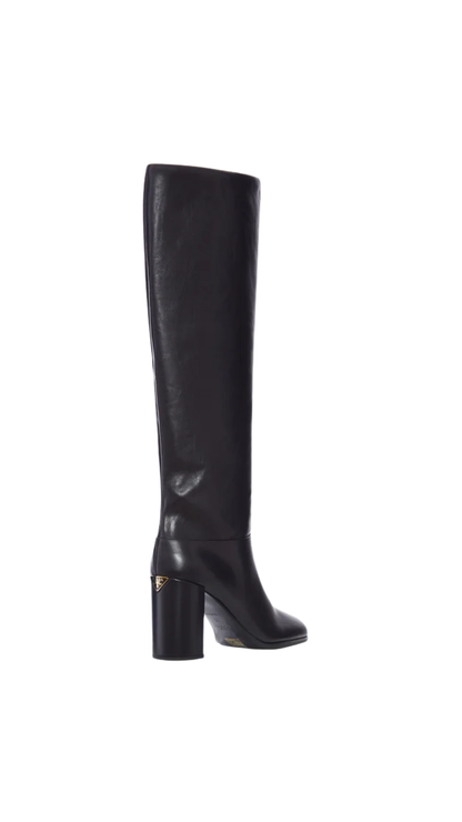 Heeled Leather Boots in Black