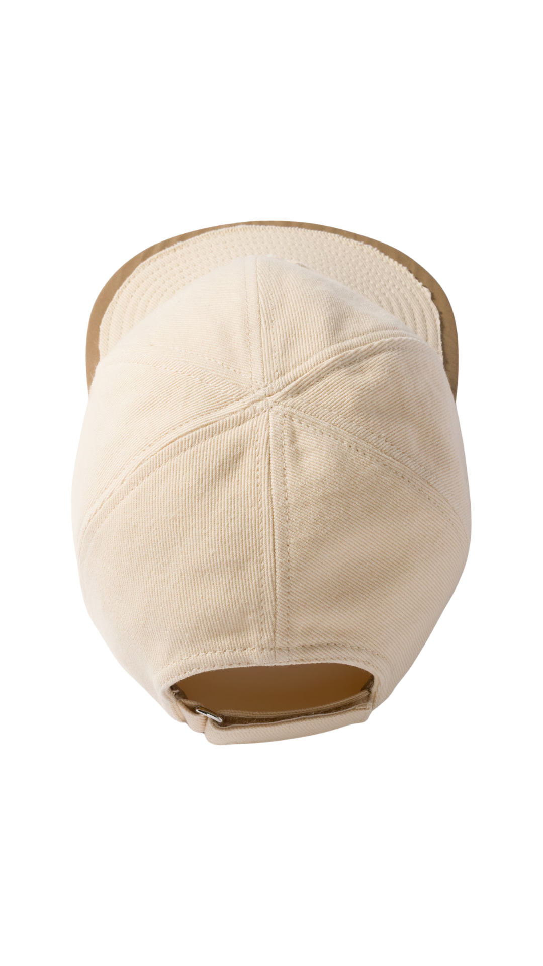 Drill and Poplin Baseball Cap in Ecru/Cork