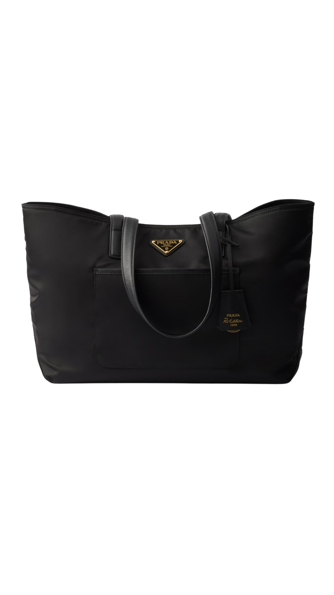 Prada Re-Edition 1978 Medium Re-Nylon and Saffiano Leather Tote Bag in Black