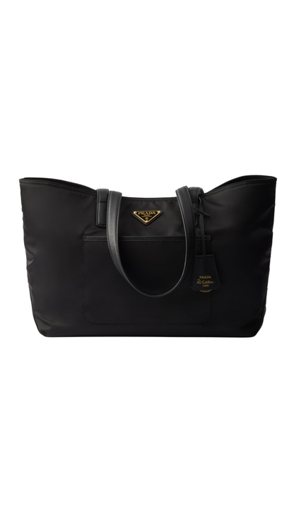Prada Re-Edition 1978 Medium Re-Nylon and Saffiano Leather Tote Bag in Black