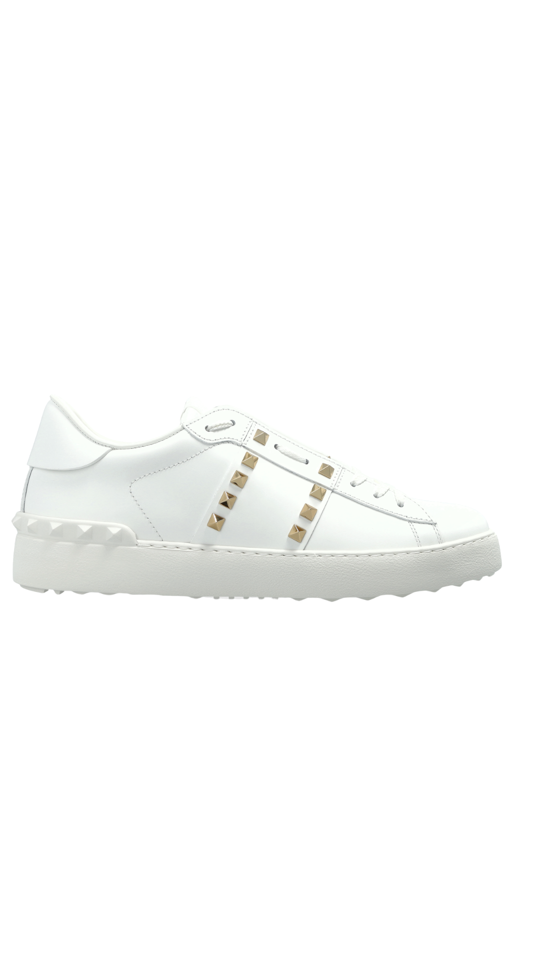 Rockstud Untitled Sneaker In White Calfskin Leather With Tonal Studs (Copia)