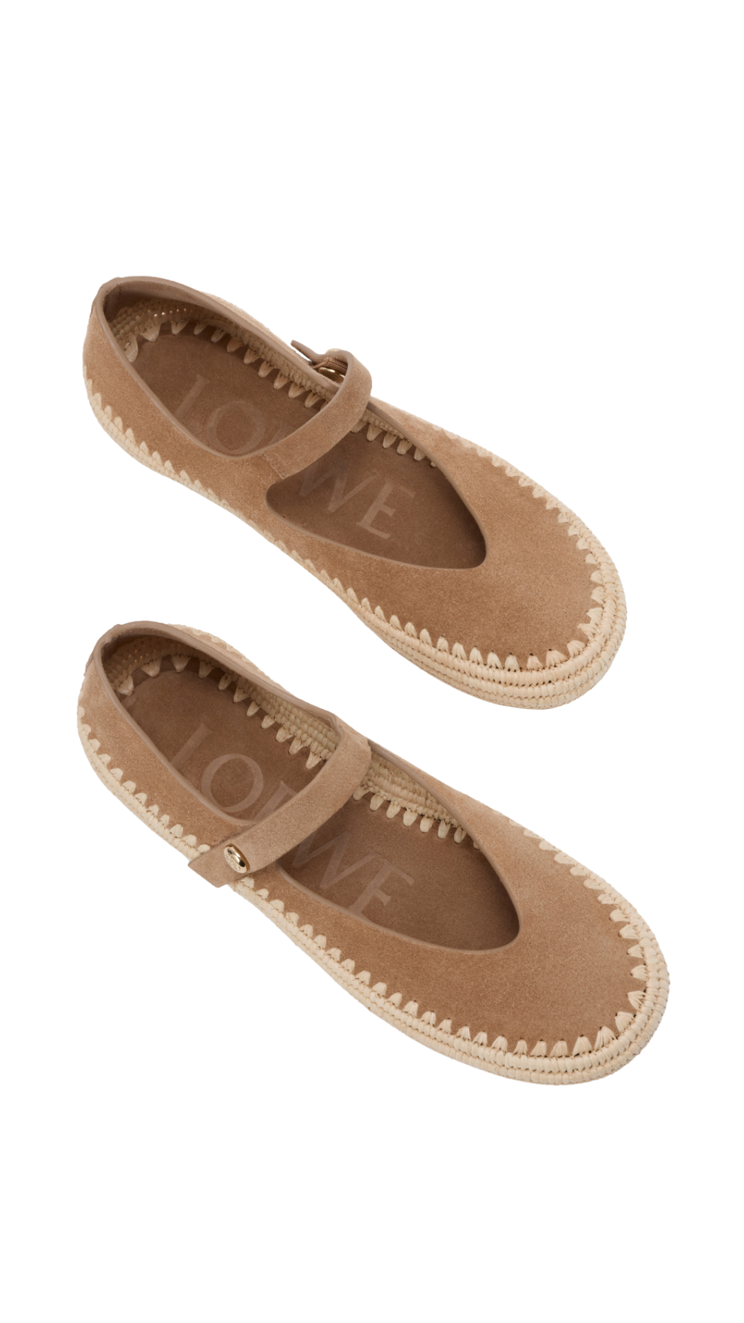 Rio Mary-Jane in Dark Beige Suede and Raffia