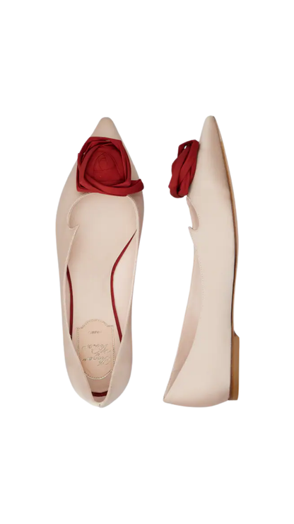 Rose Vivier Ballerinas in Nude Satin