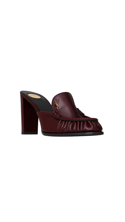 Le Loafer Mules in Vintage Bordeaux Smooth Leather