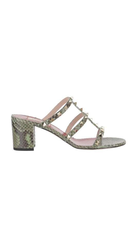Rockstud Slide Sandal 60mm in Green