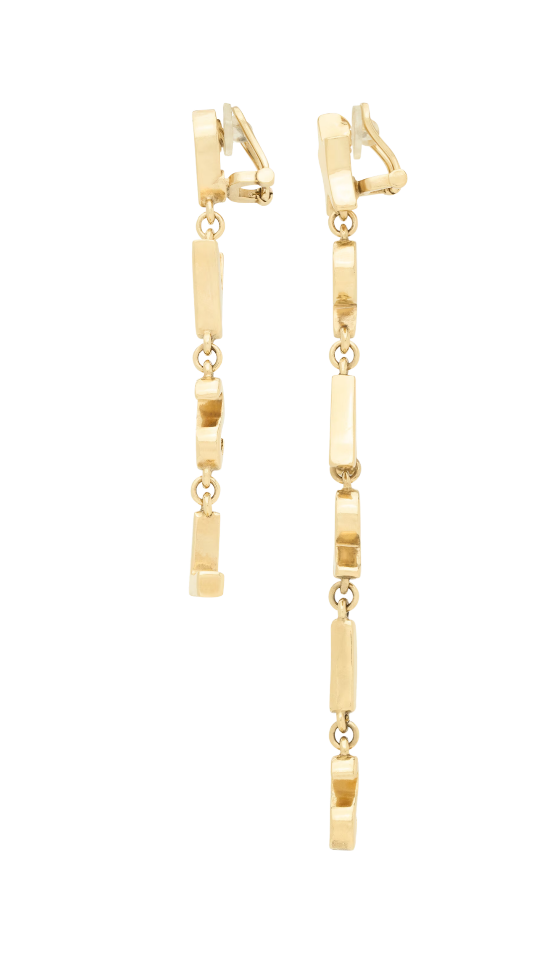 Paris Drop Earrings in Patinated Gold Metal