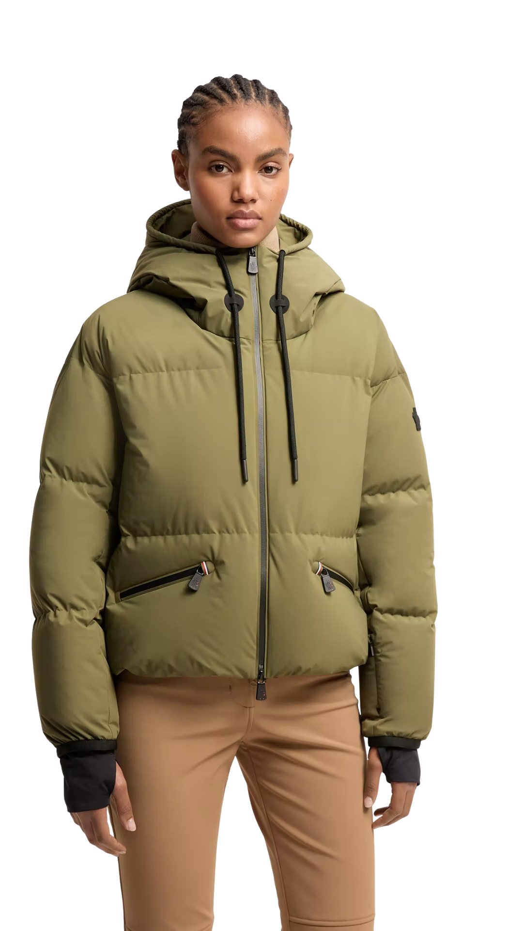 Allesaz Hooded Insulated Ski Jacket in Olive Green