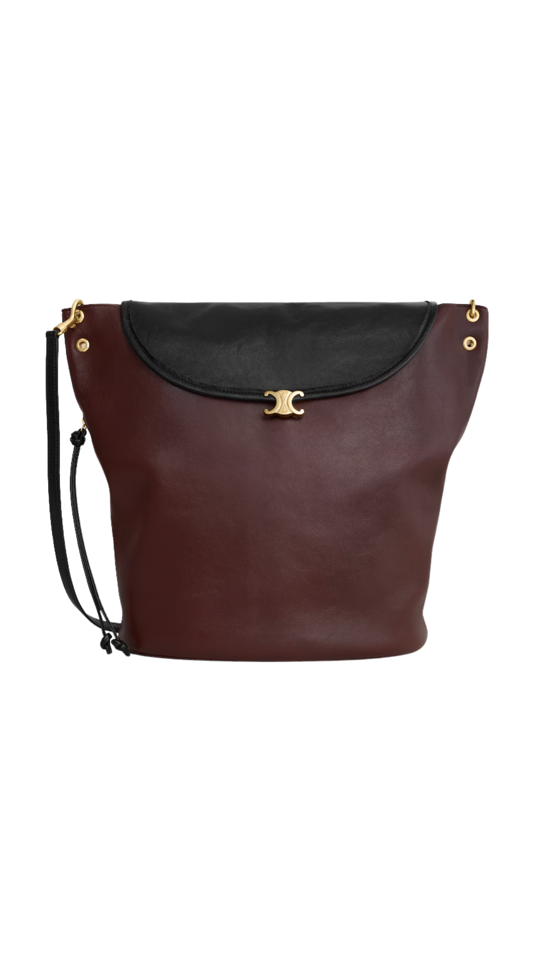 Bucket Soft Triomphe in Dark Brown / Black Supple Shine Lambskin