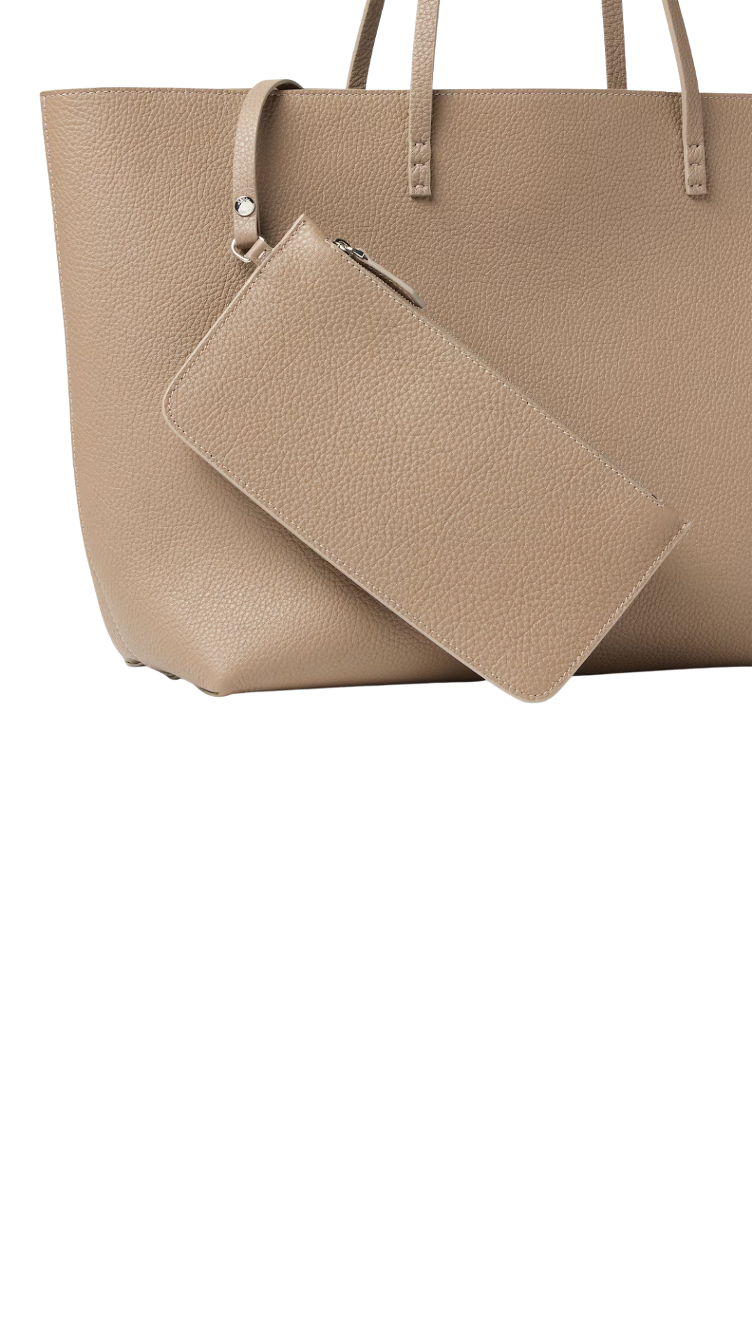 Medium Roll in Dove Grey Cuoio Romano Leather Shopper