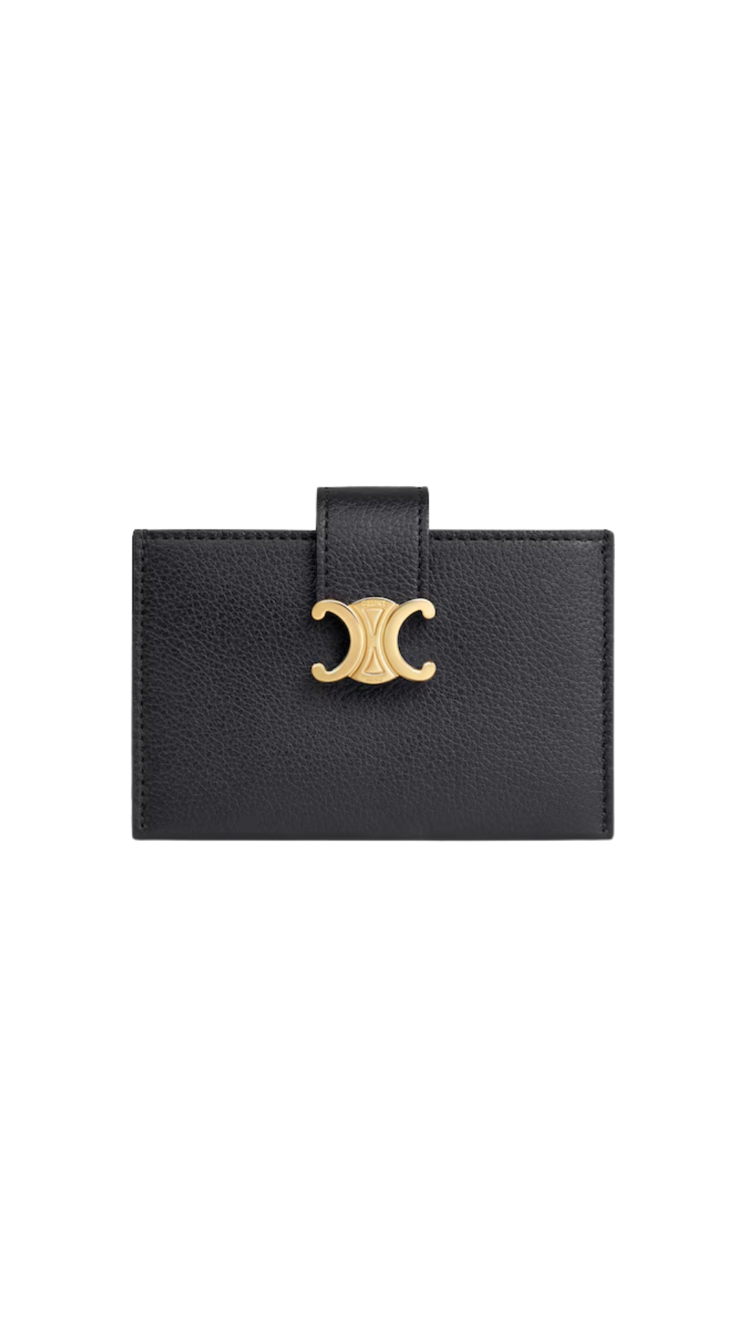 Accordeon Card Holder Nino in Black Supple Grained Calfskin