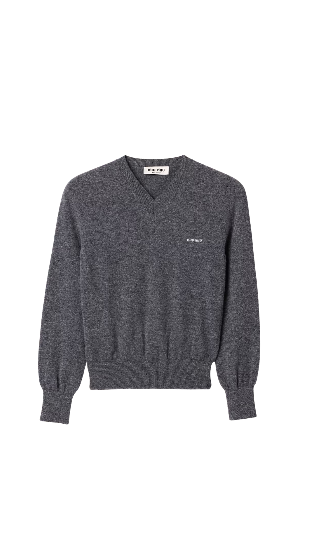 V-Neck Wool Cardigan in Slate Gray