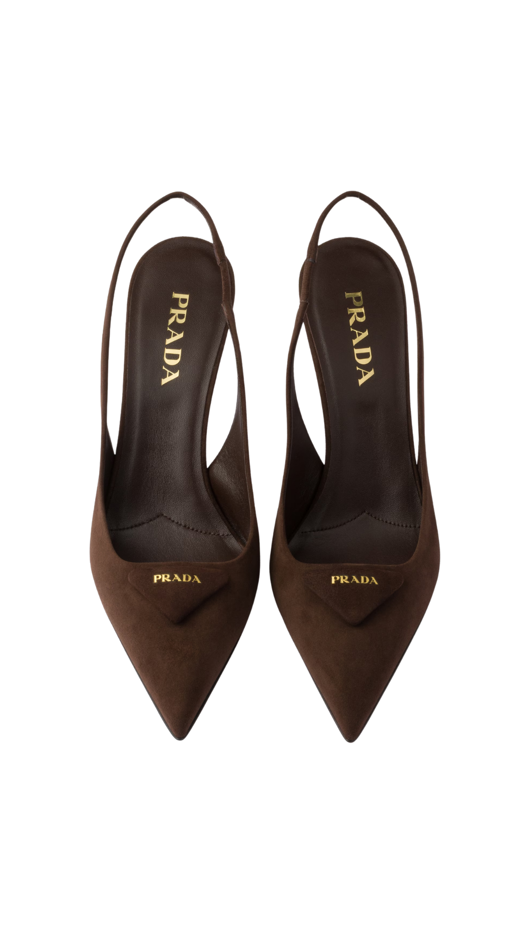 Suede Slingback Pumps in Dark Brown
