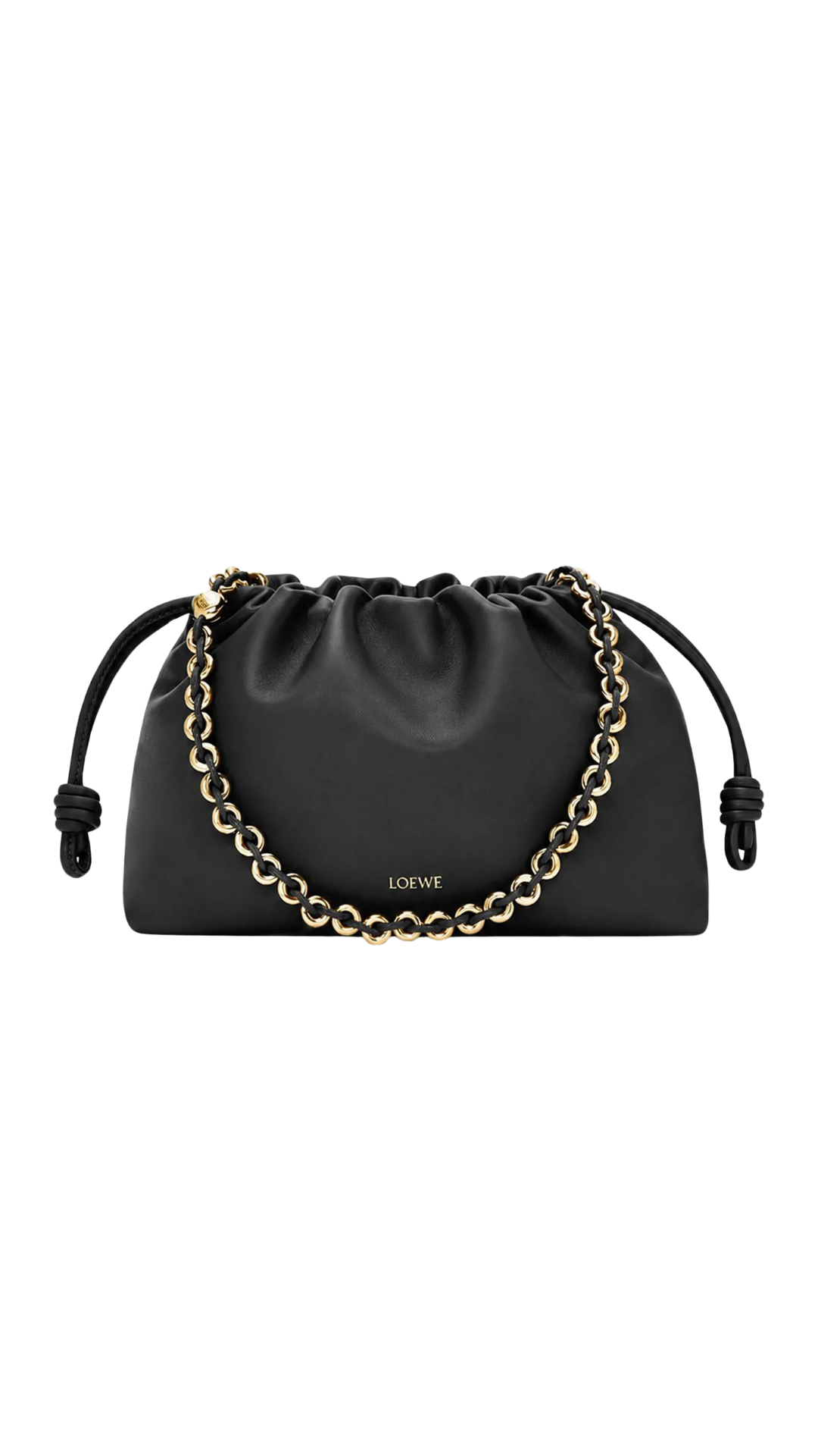 Medium Flamenco Bag in Black Soft Lambskin Nappa