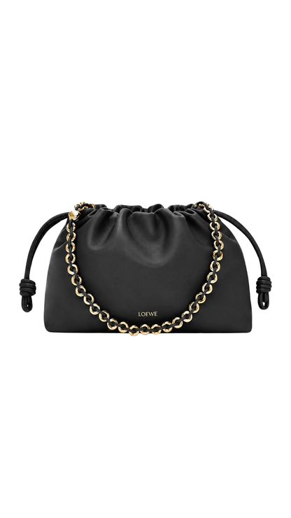 Medium Flamenco Bag in Black Soft Lambskin Nappa