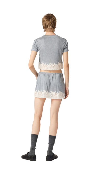 Silk Jersey Skirt in Grey