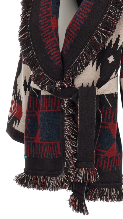 Icon Jacquard Cashmere Cardigan in Multicolored