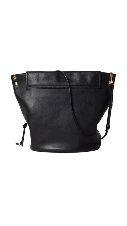 Soft Triomphe Bucket in Black Shiny Lambskin