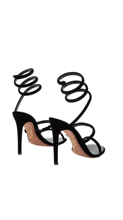 Cleo Black Velvet Sandal 105