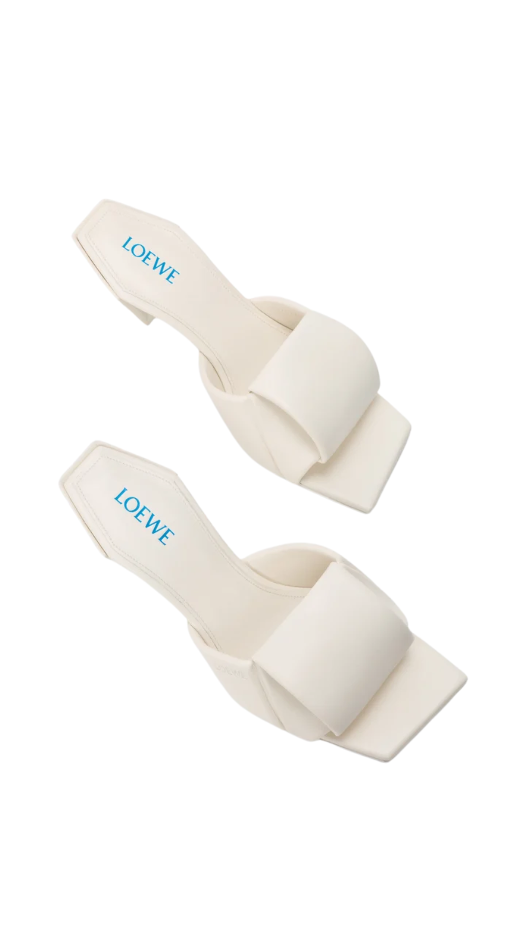 Origami Slide in White Lambskin