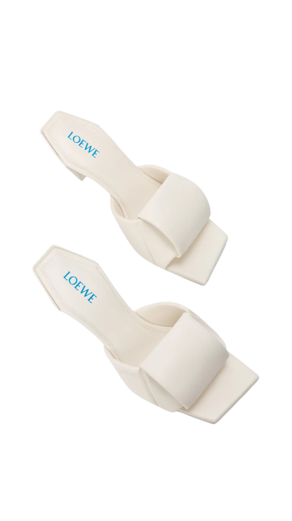 Origami Slide in White Lambskin