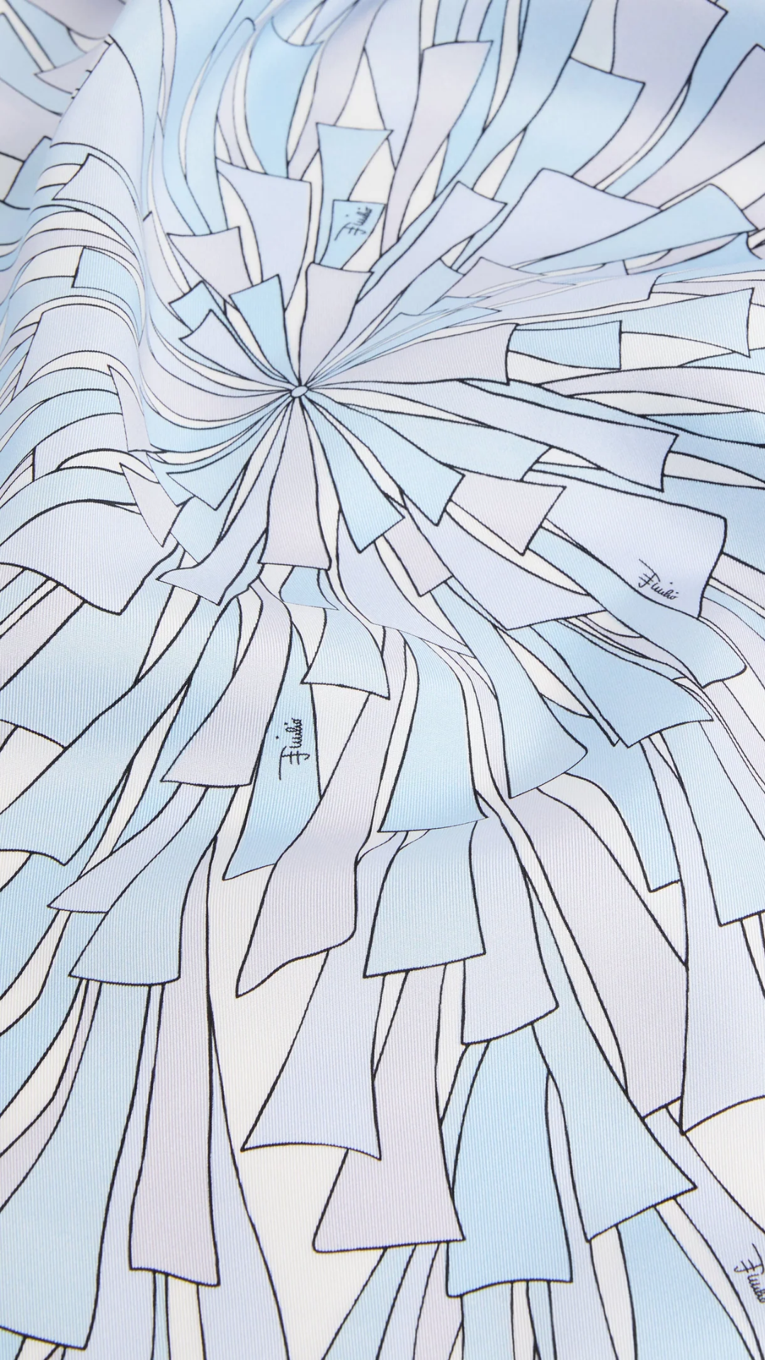 Baiadera Print Silk Scarf in Light Blue