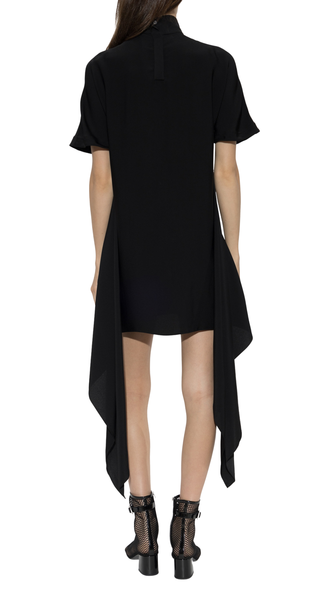 Asymmetric T-Shirt Mini Dress in Black